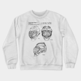 Hockey Goaltender Mask Patent Black Crewneck Sweatshirt